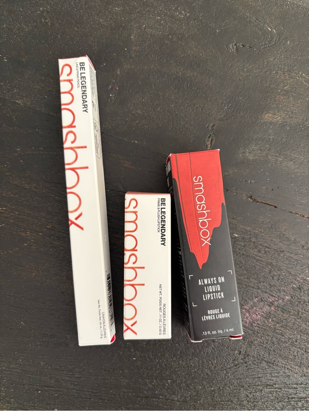 Smashbox Bundle of unopened brands new lip products: Liquid Lipstick, lipstick